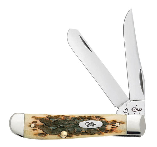Case Mini Trapper Pocket Knife, Amber Bone, 3 1/2 in Closed
