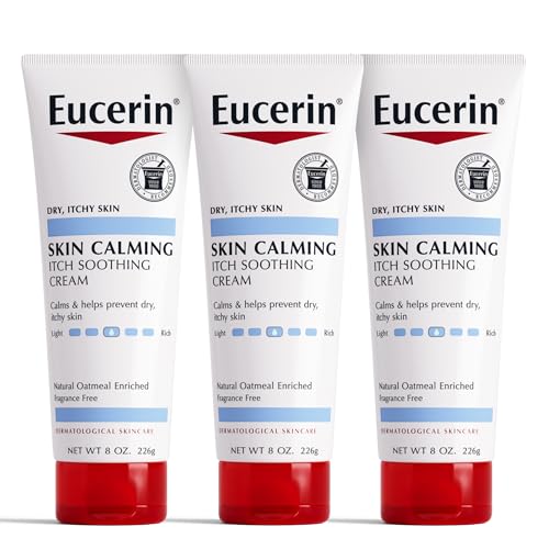 Eucerin Skin Calming Cream Full Body Lotion for Dry, Itchy Skin, 8 oz (Pack of 3)