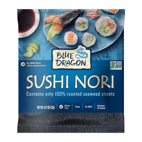 Blue Dragon Sushi Nori Roasted Seaweed Sheets, 0.77 oz
