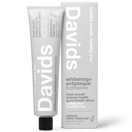 David's Charcoal Whitening Toothpaste, SLS Free, Peppermint, 5.25 oz