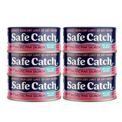 Safe Catch Wild Pacific Pink Salmon, No Salt, 5 oz Can (Pack of 6)