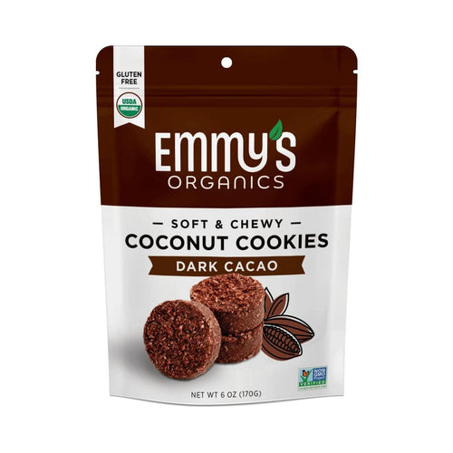 Emmy's Organics Coconut Cookies, Dark Cacao, 6 oz (Pack of 8)