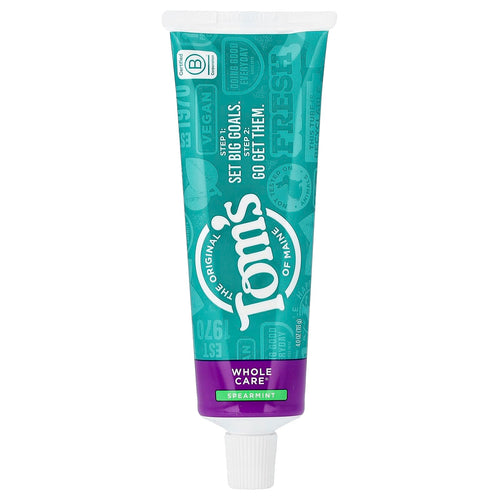 Tom's of Maine Whole Care Natural Fluoride Toothpaste, Spearmint, 4 oz