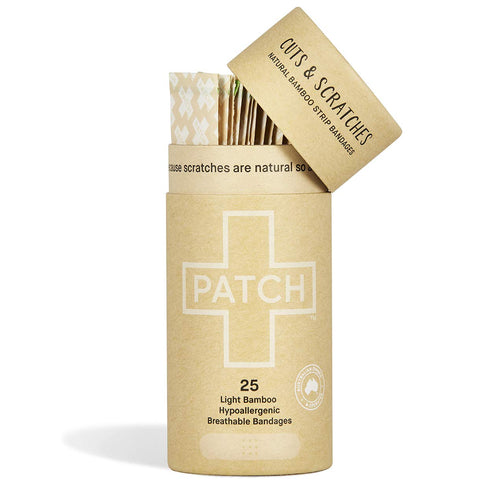Patch Bamboo Bandage Strips, Natural, 25 Count
