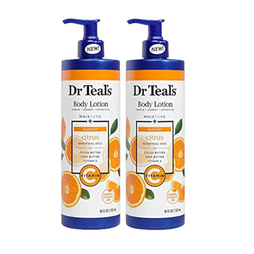 Dr Teal's Glow & Radiance Vitamin C & Citrus Body Lotion, 18 oz (Pack of 2)