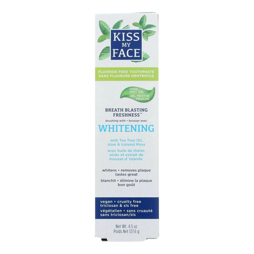 Kiss My Face Super White Cool Mint Gel Toothpaste, 4.5 oz