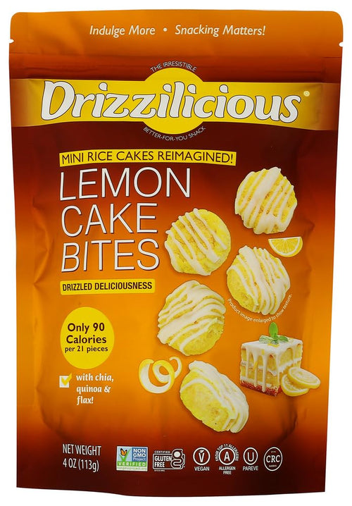 Drizzilicious Lemon Cake Bites Mini Rice Cakes, 4 oz