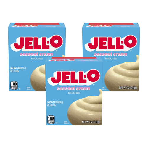 Jell-O Instant Pudding and Pie Filling, Coconut Cream, 3.4 oz (Pack of 3)