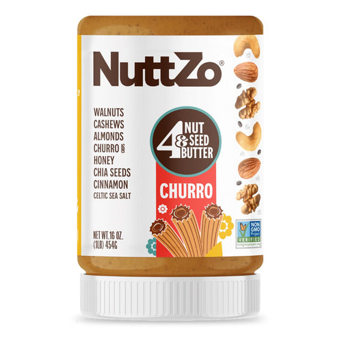 NuttZo Churro Mixed Nut and Seed Butter with Cinnamon and Honey, 16 oz