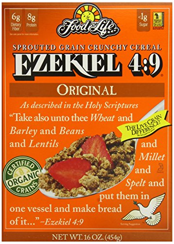 Food for Life Ezekiel 4:9 Organic Sprouted Whole Grain Cereal, Original, 16 oz (Pack of 6)