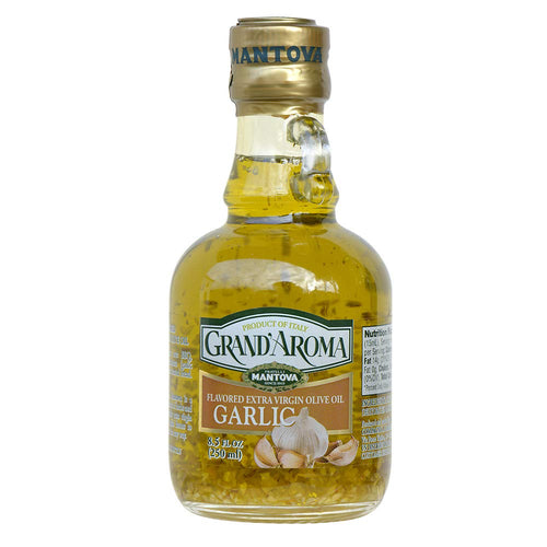 Grand'Aroma Garlic Flavored Extra Virgin Olive Oil, 8.5 oz (Pack of 2)
