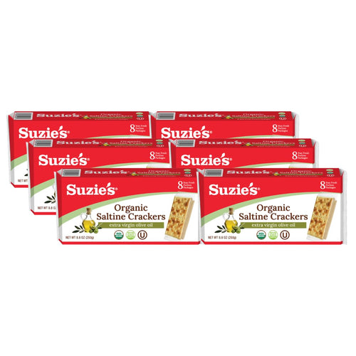 Suzie's Organic Saltine Crackers with Extra Virgin Olive Oil, 6 Pack