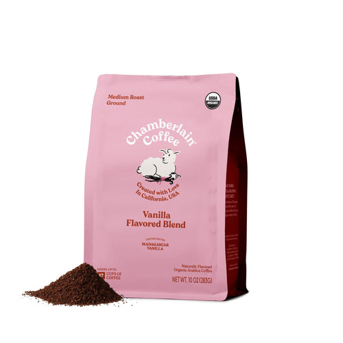 Chamberlain Coffee Organic Vanilla Medium Roast Ground Coffee, 10 oz
