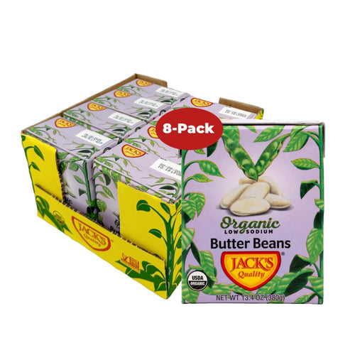 Jack's Organic White Butter Beans, 13.4 oz (Pack of 8)