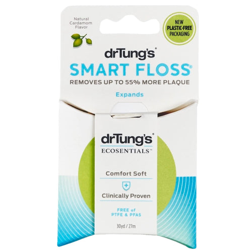 Dr. Tung's Smart Floss, Expanding Natural Waxed Dental Floss (Pack of 9)