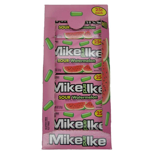 Mike and Ike Sour Watermelon Chewy Candies, 0.78 oz Box (Case of 24)