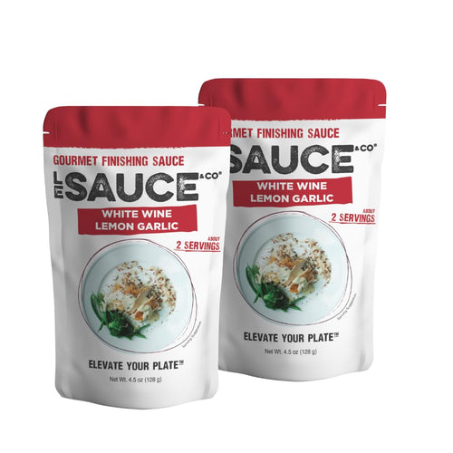 Le Sauce and Co. White Wine Lemon Garlic Gourmet Finishing Sauce (Pack of 2)