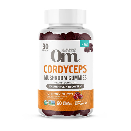 OM Mushroom Superfood Cordyceps Gummies, Cherry Burst, 60 Count