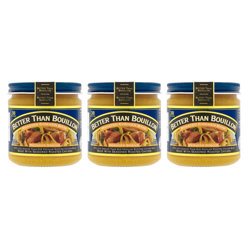 Better Than Bouillon Reduced Sodium Roasted Chicken Base, 8 oz (Pack of 3)