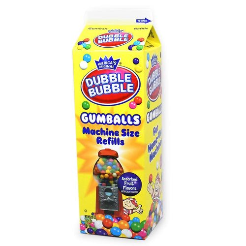 Dubble Bubble Gumball Machine Refill Carton, Assorted, 0.625 in, 20 oz