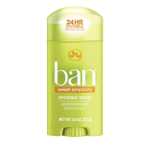 Ban Invisible Solid Antiperspirant and Deodorant, Sweet Simplicity, 2.6 oz