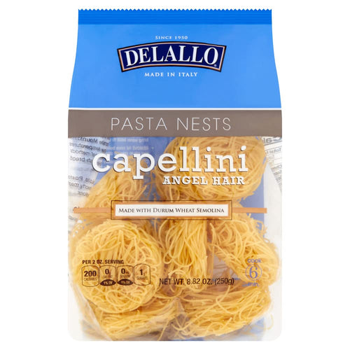 DeLallo Capellini Egg Pasta Nests, Angel Hair, 8.8 oz