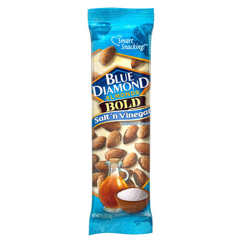 Blue Diamond Almonds Salt N Vinegar Snack Nuts, 1.5 oz Bags (2 Packs of 12)