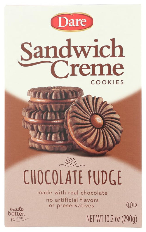 Dare Chocolate Fudge Creme Cookies, 10.2 oz (Pack of 4)