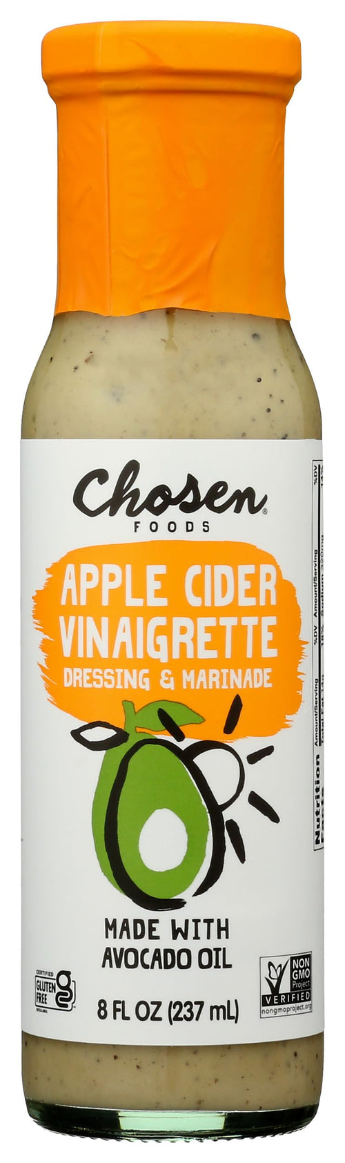 Chosen Foods Avocado Oil-Based Dressing & Marinade, Apple Cider Vinegar, 8 oz
