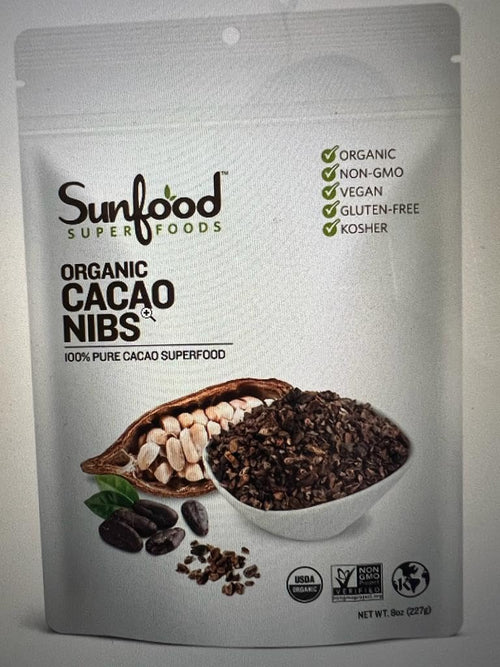 Sunfood Organic Raw Cacao Nibs, 4 oz