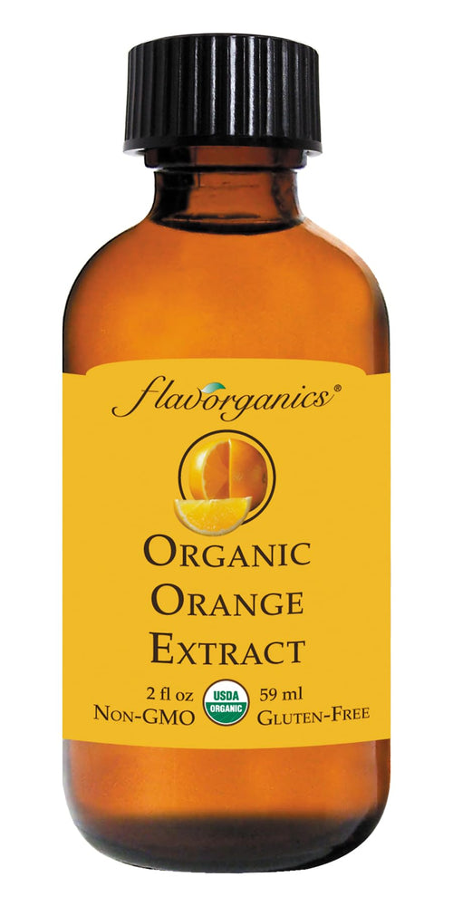 Flavorganic Organic Orange Extract, 2 oz Glass Bottle