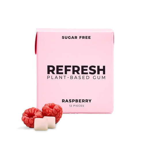 Refresh Gum Raspberry Sugar-Free Xylitol Chewing Gum, 12 Count