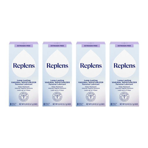 Replens Long-Lasting Vaginal Moisturizer, Fragrance Free, 8 Applicators (Pack of 4)