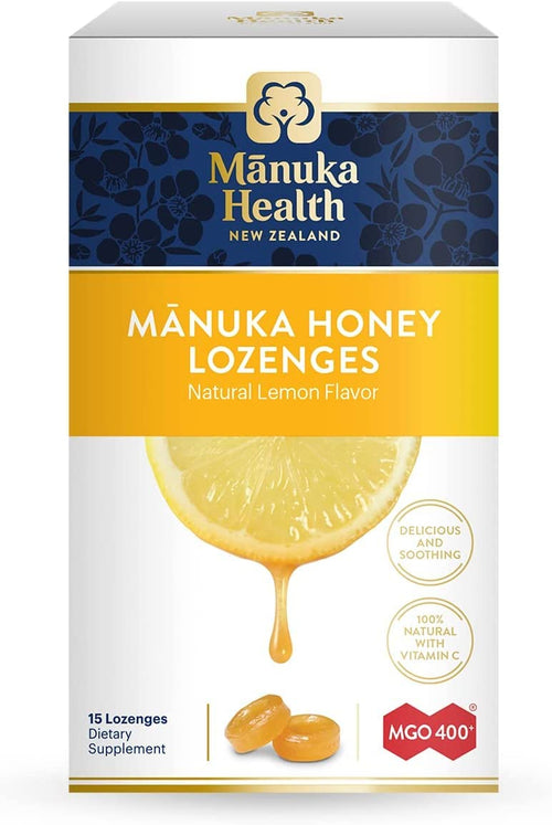 Manuka Health Manuka Honey Lozenges, Lemon, 15 Count