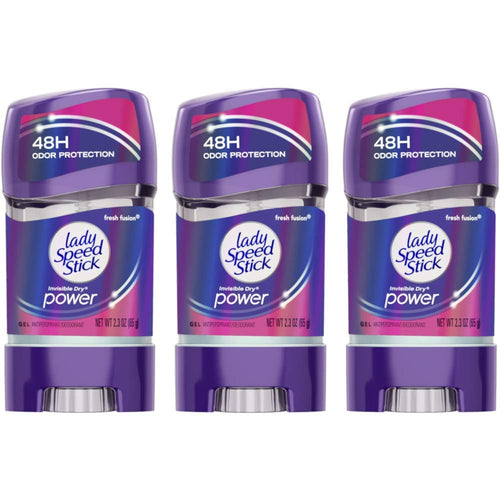 Lady Speed Stick 48HR Fresh Fusion Antiperspirant Deodorant Gel, 2.3 oz (Pack of 3)