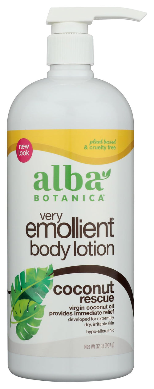 Alba Botanica Very Emollient Body Lotion, Coconut Rescue, 32 oz