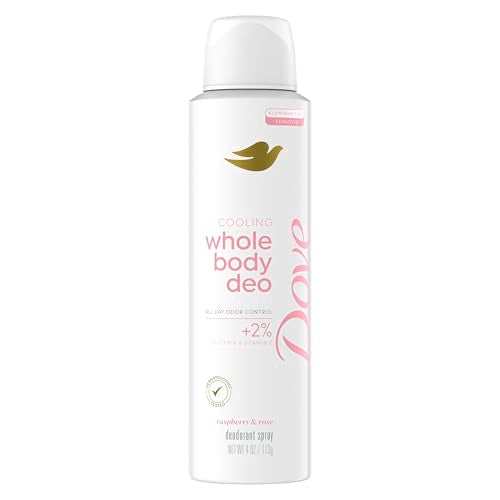 Dove Whole Body Deodorant Cooling Spray, Raspberry & Rose, 4 oz