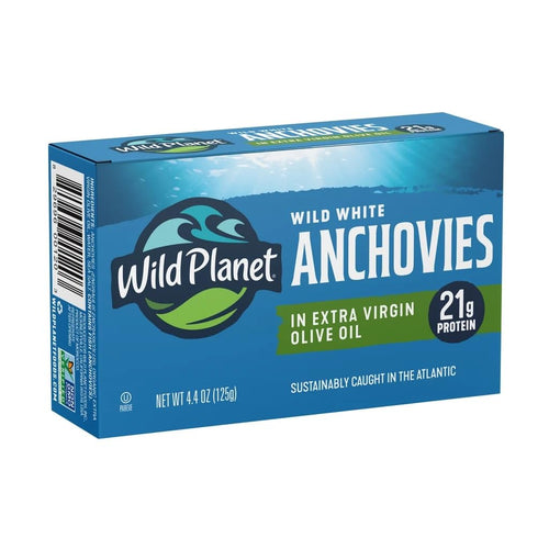 Wild Planet White Anchovies in Extra Virgin Olive Oil, 4.375 oz