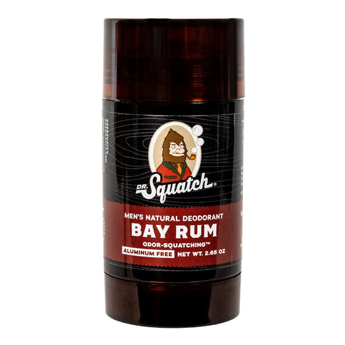 Dr. Squatch Natural Deodorant for Men, Bay Rum, 2.65 oz