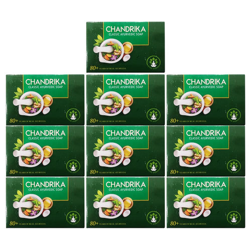 Chandrika Ayurvedic Herbal and Vegetable Oil Soap, 2.64 oz (Case of 10)