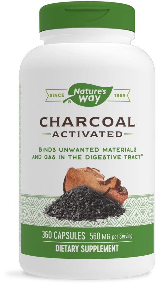 Nature's Way Activated Charcoal, 560 mg per Serving, 360 Capsules