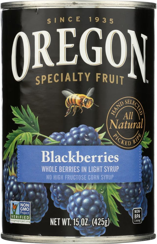 Oregon Fruit Products Blackberries in Light Syrup, 15 oz (Pack of 3)
