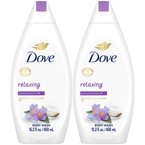 Dove Relaxing Body Wash, Jasmine & Coconut Milk, 15.2 oz (Pack of 2)