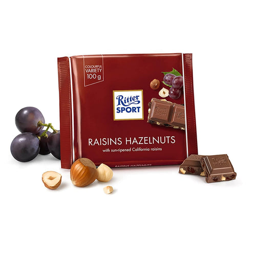 Ritter Sport Rum Raisin Nut Chocolate, 100 g (Pack of 3)