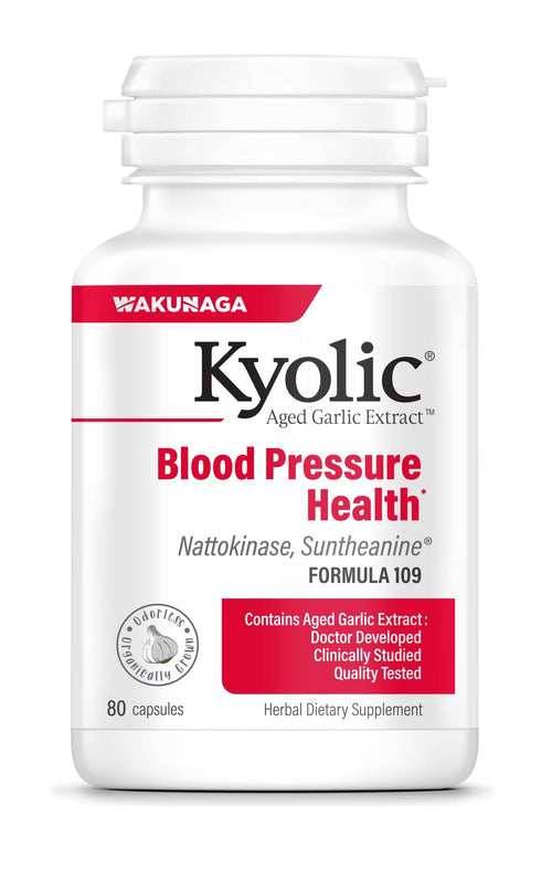 Kyolic Aged Garlic Extract Blood Pressure Health Formula 109, 80 Capsules
