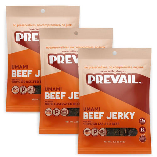 Prevail Umami Grass-Fed Beef Jerky, 2.25 oz (Pack of 3)