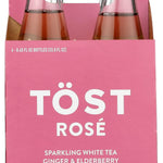 Tost White Sparkling Tea, Rose Ginger Elderberry, 8.45 fl oz (Pack of 4)