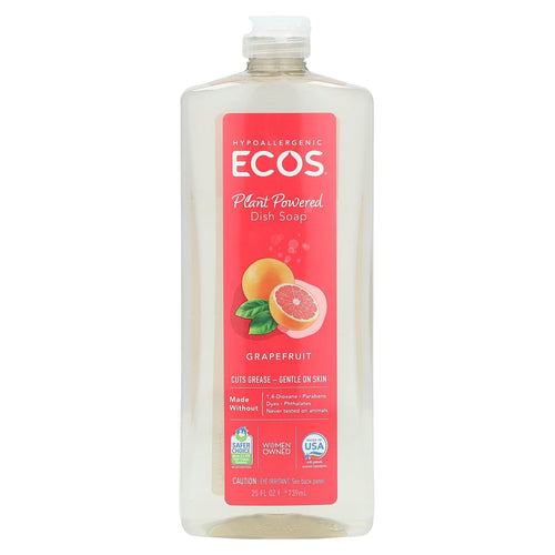 Ecos Dishmate Liquid Dish Soap, Grapefruit, 25 fl oz