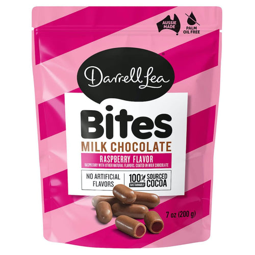 Darrell Lea Milk Chocolate Raspberry Bites, 7 oz
