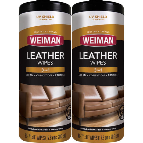 Weiman Leather Wipes, Pack of 2